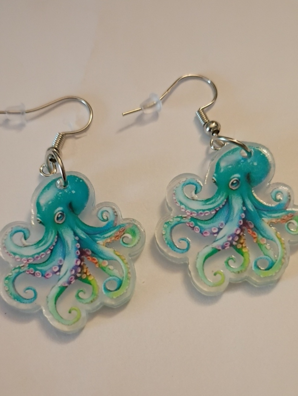 Turquoise Octopus Charm Drop Earrings - Women Jewelry